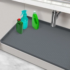 Under Sink Mat - Waterproof Kitchen Cabinet Tray - 34 x 22 Flexible Silicone New - Picture 1 of 7