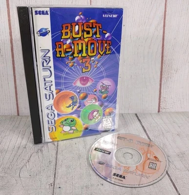 Bust-A-Move 3 (Sega Saturn, 1998) COMPLETE CiB w/ Manual - TESTED WORKING - Image 1 of 4