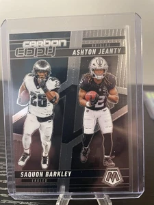 2025 Panini Mosaic #8 Ashton Jeanty / Saquon Barkley Carbon Copy Mosaic - Bild 1 von 2