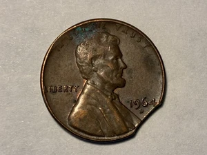 1964 D Lincoln Memorial Cent Penny Error Clipped Planchet - Picture 1 of 10