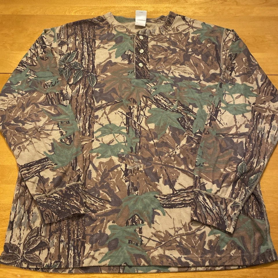 Vintage Cabelas Realtree Camo Henley Long Sleeve Shirt XXL Soft - Image 1 of 4