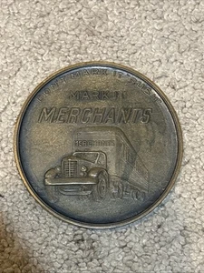 Vintage Mark It Merchants Motor Freight Inc. Trucking Bronze 3 1/2" Inch Medal - Picture 1 of 3