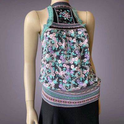 Roberto Cavalli Class Y2K Floral Paisley Silk T-Shirt Blouse Size 40it S - Image 1 of 4