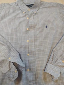 Ralph Lauren Polo Blau Herren Hemd Knopfleiste Langarm Classic Fit Large - Bild 1 von 4