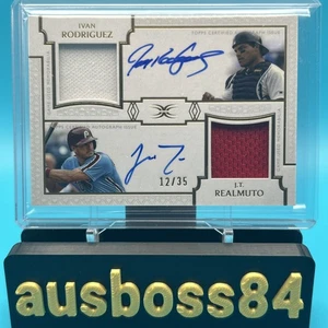 2024 Topps Definitive Dual AUTO GAME USED RELIC Ivan Rodriguez & JT Realmuto /35 - Picture 1 of 4