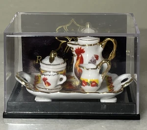 Reutter Porzellan Rooster Tea Setting Dollhouse Miniature - Picture 1 of 14