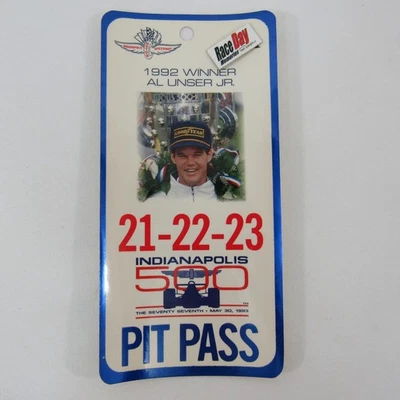 1993 Indianapolis 500 May 21-22-23 Pit Pass Credential Ticket IndyCar Indy - Image 1 of 4