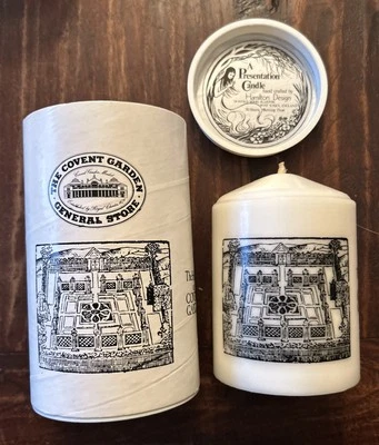 Vintage Covent Garden England 50 Hour Handmade Beeswax Pillar Candle 4”x3” NOS - Image 1 of 4