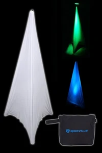 Rockville RSC7W weißes Gekleidetuch zur Abdeckung Lautsprecherständer für Kirche Bühnenbild - Bild 1 von 10