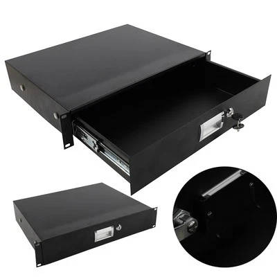 19" 2U Steel Plate DJ Drawer Equipment Cabinet with Keys - Image 1 of 4