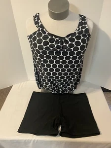 LALAGEN Womens Plus Size Racerback Tankini Set Two Piece Swimwear with Boyshort - Picture 1 of 6