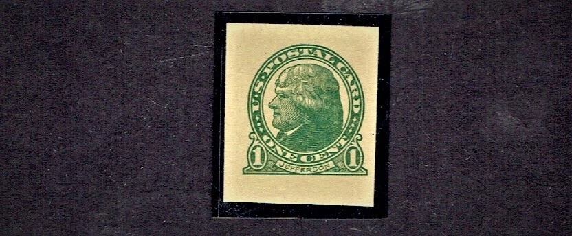 1914-16 U.S. POSTAL CARD 1cGreen on Cream Jefferson Die 1 Sc#UX27 Mint *^ - Image 1 of 1