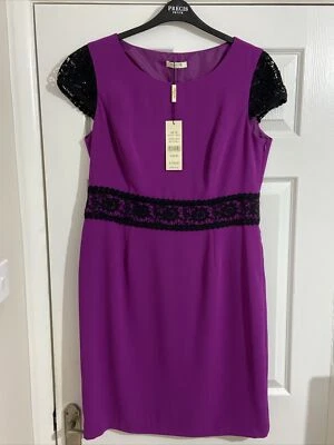 New Precis Dark Magenta Dress Wedding Cruise Races Size 16 Petite RRP £99 - Image 1 of 3