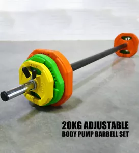 New Aerobic Body Pump Barbell Set Tri Grip Plate Weight Strength Group Fitness - Picture 1 of 8