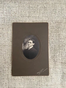 Antique Cabinet Photo Card Young Man The Wimt Or Wint Studio Allentown PA - Picture 1 of 3