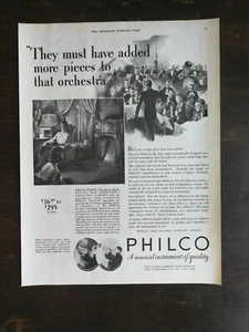 Vintage 1932 Philco Modell 15x Musikinstrument ganze Seite Originalanzeige 424 - Bild 1 von 1