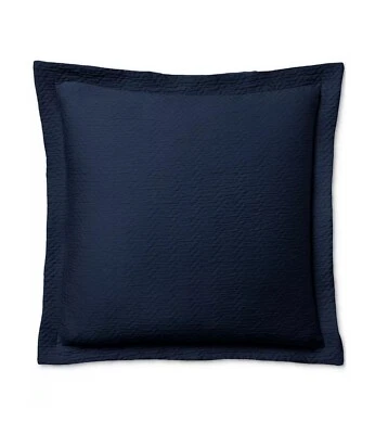 Ralph Lauren Kaia Matelassé Euro Pillow Sham 26" X 26" Navy $135