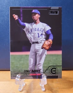 2022 Stadium Club Base Black Foil #20 Ernie Banks - Chicago Cubs - Picture 1 of 2