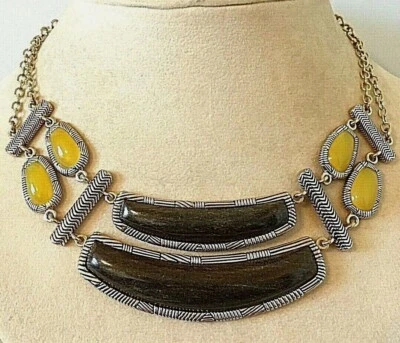 Nuevo Collar Barse, Jaspe Amarillo Genuino y Bronzita con Bronce Foto 1 de 4