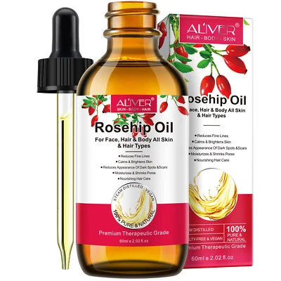 Pure Organic Treatment Aliver Rosehip Oil Best Benefits for Hair Skin Body Face - image 1 of 4