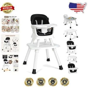 Versatile 8-in-1 Baby High Chair Growing with Your Child - Easy Tool-less Setup - Picture 1 of 8
