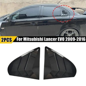 For Mitsubishi Lancer EVO 0916 Gloss Black Side Vent Window Louver Cover Trim M - Picture 1 of 9