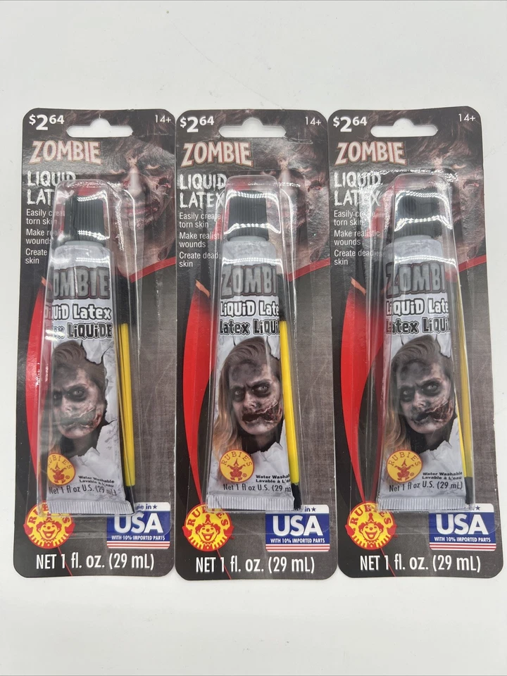 Rubies Zombie Liquid Latex Makeup Make up Face Paint Halloween Costume 10 Pack