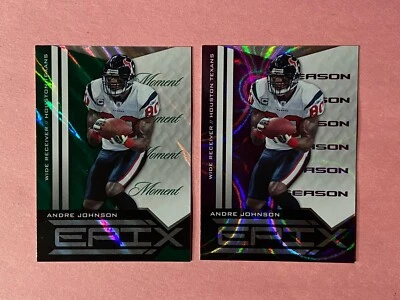 Andre Johnson 2x 2010 Panini Epix Green Moment & Purple Season Lot - Image 1 of 2