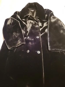 Borgessa Sears Bunker Ramo Long Womens Coat Black Vintage Fashion XL Mob Wives - Picture 1 of 14
