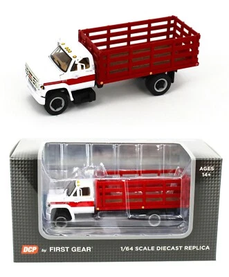 NEW 2021 1:64 DCP *WHITE & RED* GMC 6500 Tandem-Axle STAKEBED TRUCK NIB - Image 1 of 4