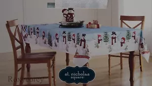 Tovaglia oblunga San Nicola Square Woodland Retreat bordo pupazzo di neve 60x120 nuova con scatola - Foto 1 di 2