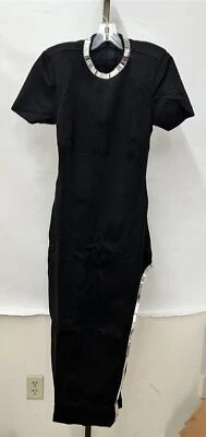 Vestido negro NBD Azalea manga corta sin espalda abertura NBD2272-F21 elige la talla Foto 1 de 4