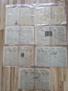 7 Issues The New York Herald Newpapers WWI ERA - Picture 1 of 8