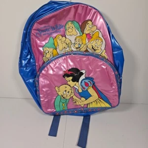 Vintage Disney Snow White and the Seven Dwarfs Backpack Retro Neon 90s Child - Picture 1 of 4