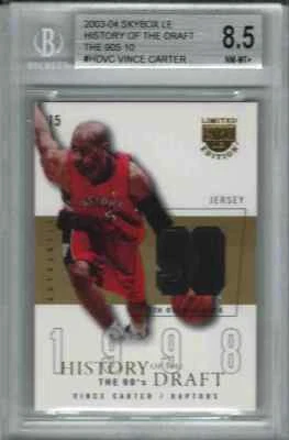 2003-04 VINCE CARTER Skybox LE History of the Draft JERSEY #3/10 BGS 8.5 10 MADE - Image 1 of 2