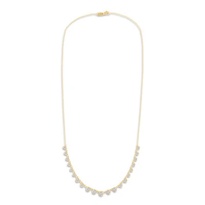 Collar gargantilla de diamantes cultivados en laboratorio de 2 quilates de 18" en oro macizo de 10 k Foto 1 de 4