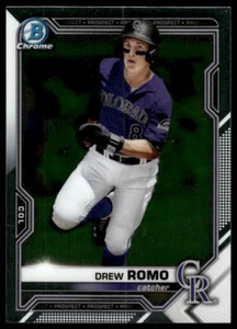 2021 Bowman Chrome #BCP-164 Drew Romo Prospects Colorado Rockies Baseball - Picture 1 of 2