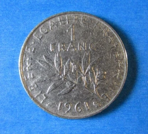 Rare 1961 FRANCE (Republique Francaise) ***ONE/1 FRANC Coin*****Circulated - Bild 1 von 3