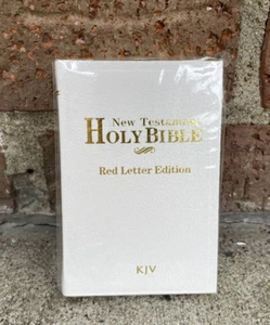 Holy Bible KJV Red Letter Edition Book White Cover - Picture 1 of 2