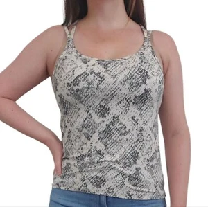 PINK Victoria's Secret Gray and White Snake Print Athletic Racerback Tank Top - Picture 1 of 8