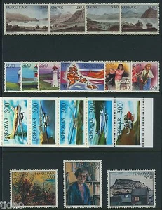 Faroe Islands 1985, Full Year set 18v Inc Full booklet XF MNH - Bild 1 von 1