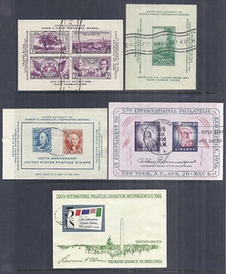 US Souvenir Sheet Lot of 5 - 778, 797, 948, 1075, 1311 - 1936-1966 - Used - Picture 1 of 1