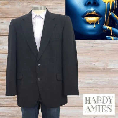 Blazer de hombre Hardy Amies abrigo deportivo licuadora de lana 2 botones gris 42R Foto 1 de 4