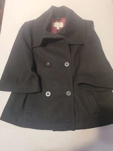Old Navy Black Women's Pea-coat Double Breasted 3 Quarter Sleeve Size Large - Picture 1 of 6