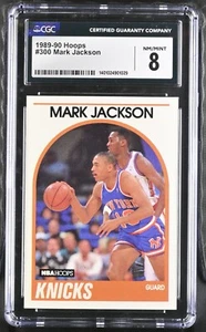 Tarjeta coleccionable Mark Jackson #300 CGC 8 (1989, Hoops) 1989-90 NBA Hoops, NY Knicks - Imagen 1 de 2