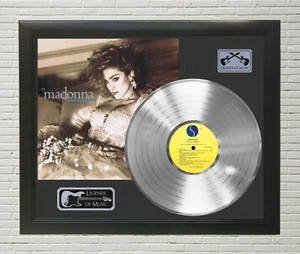 Exhibición de discos LP platino leyendas de la música de madera negra enmarcada de Madonna - Imagen 1 de 4