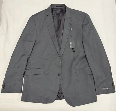 Kenneth Cole Reaction Mens Slim Suit Jacket Blazer 46R Grey Striped NWT  - Image 1 of 4