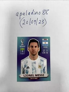 Messi Blu Lungo Panini Sticker QATAR 2022 WORLD CUP Edizione UK - Foto 1 di 2