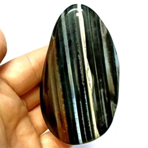 Natural Black Line Agate Freeform Pendants Bead Necklace DIY Jewelry Making - Picture 1 of 2