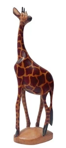 Geschnitzte Holzkunst Giraffe Figur, 12" groß, Markenlos - GEBRAUCHT - Bild 1 von 9